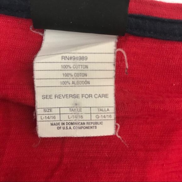 NFL Apparel Texans Womens Football T-Shirt Size Large Red V-Neck Distressed Tee - Picture 7 of 8